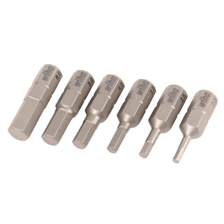 Wiha 6 Piece Hex Insert Bit Set - Metric 71397